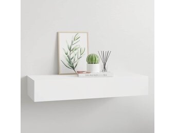 vidaXL Wandschap met lade 60x23,5x10 cm MDF wit
