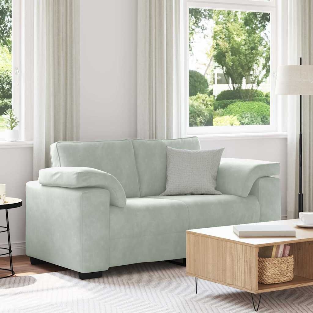 vidaXL Loveseat bank 120 cm fluweel lichtgrijs