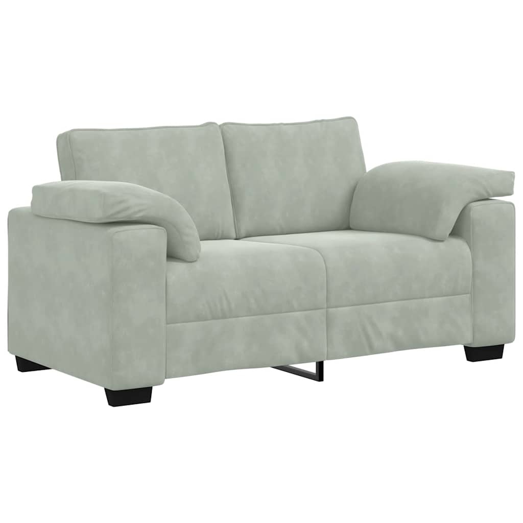 vidaXL Loveseat bank 120 cm fluweel lichtgrijs