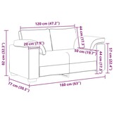 vidaXL Loveseat bank 120 cm fluweel lichtgrijs