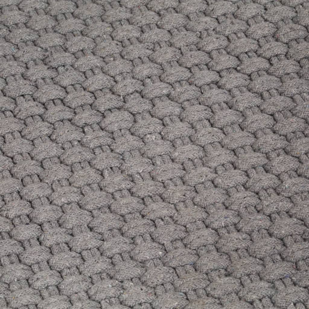 vidaXL Vloerkleed rechthoekig 200x300 cm katoen grijs