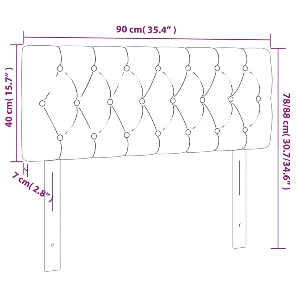 vidaXL Hoofdbord Fluweel Zwart 90x7x78/88 cm - 76% Korting!