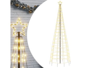 vidaXL LED-kerstboom met spikes 570 LEDs warm wit 300 cm