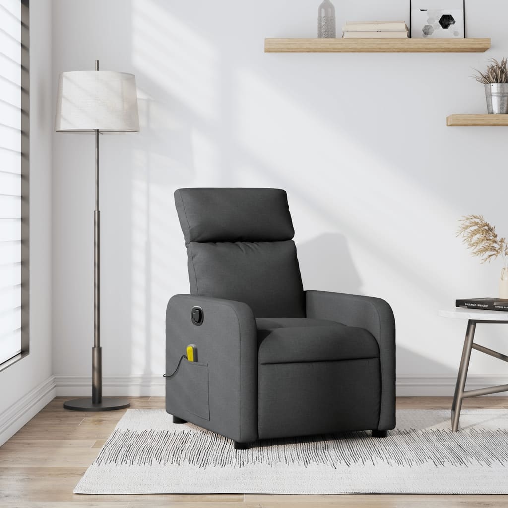 vidaXL Verstelbare Massagestoel Stof Donkergrijs | 62% Korting