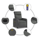 vidaXL Verstelbare Massagestoel Stof Donkergrijs | 62% Korting