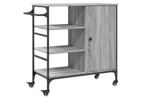 vidaXL Keukentrolley 87,5x38,5x84,5cm - Grijs Sonoma Eiken (52% Korting)
