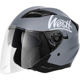 Jethelm Motorhelm met Vizier en Geïntegreerde Zonnebril ECE 22.06 Gecertificeerd Grijs
