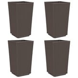vidaXL Plantenbakken 4 stuks 32,5x32,5x57cm Bruin - 73% Korting