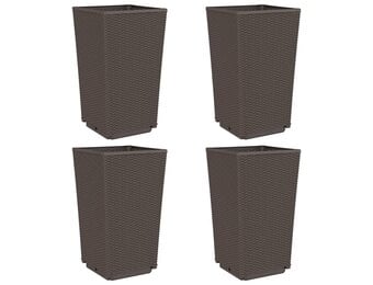 vidaXL Plantenbakken 4 stuks 32,5x32,5x57cm Bruin - 73% Korting