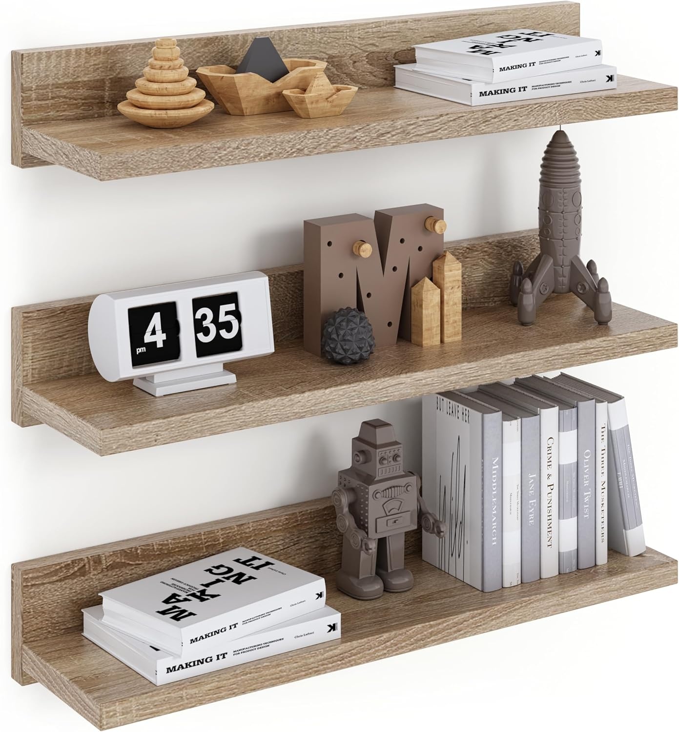 Zwevende Wandplank Set van 3 Wit 39cm - 40% Korting!