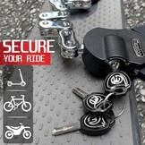 Kettingslot Diefstalbeveiliging 8mm staal voor e-scooter, fiets en motor met opbergtas
