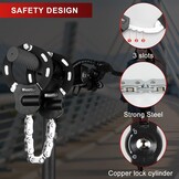 Kettingslot Diefstalbeveiliging 8mm staal voor e-scooter, fiets en motor met opbergtas