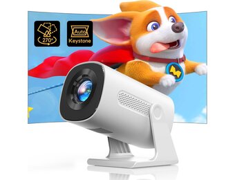 Mini-projector Draagbare Beamer 1080p Full HD Bluetooth met Automatische Keystone & 270° Rotatie, 15.000 Lumen, 4K Ondersteuning voor Thuisbioscoop