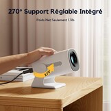 Mini-projector Draagbare Beamer 1080p Full HD Bluetooth met Automatische Keystone & 270° Rotatie, 15.000 Lumen, 4K Ondersteuning voor Thuisbioscoop