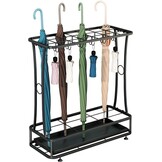 IJzeren Paraplubak met Wateropvangbak Rechthoekig Hoekmodel Zwart 55x24x60.5 cm