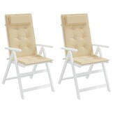 VidaXL Stoelkussens Hoge Rug (2x) Beige - 71% Korting
