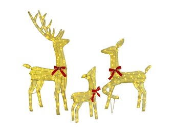 vidaXL Rendierfamilie Kerstdecoratie Warmwit - 61% Korting!