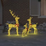 vidaXL Rendierfamilie Kerstdecoratie Warmwit - 61% Korting!