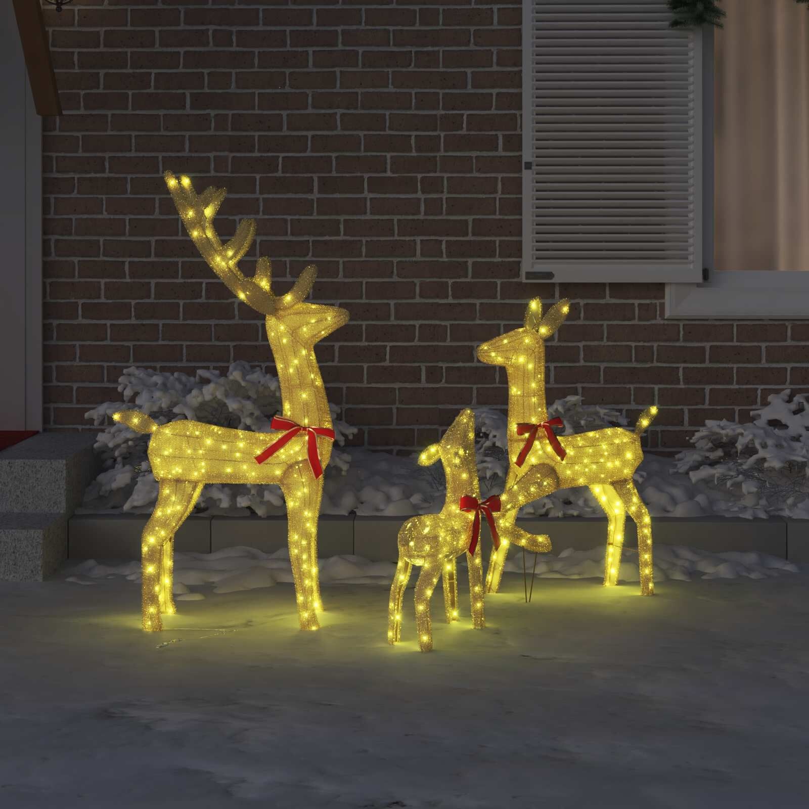 vidaXL Rendierfamilie Kerstdecoratie Warmwit - 61% Korting!