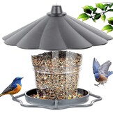 Vogelvoederhuisje om op te hangen, weerbestendig, 820ml, PP+PS, transparant voerreservoir voor tuinvogels