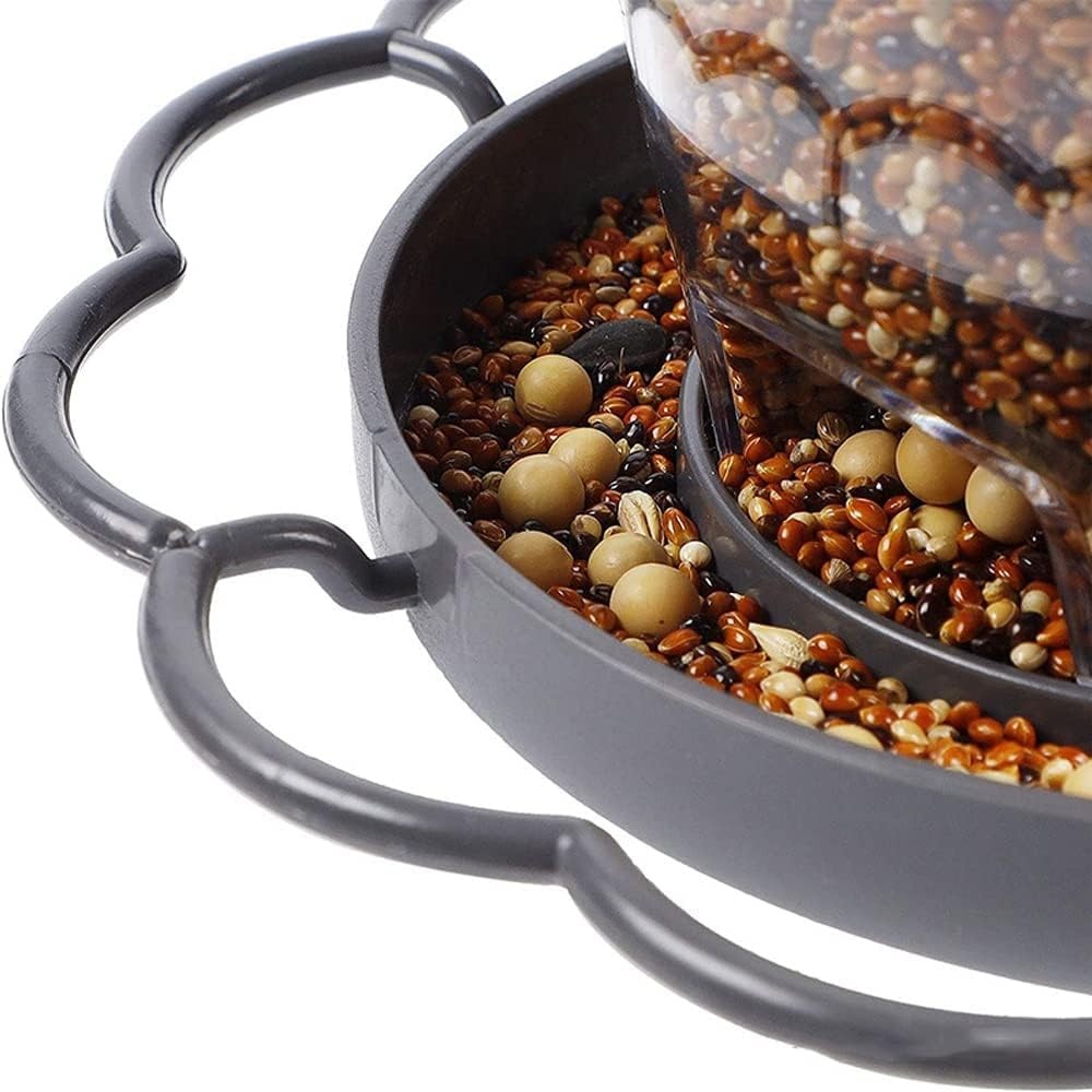 Vogelvoederhuisje om op te hangen, weerbestendig, 820ml, PP+PS, transparant voerreservoir voor tuinvogels