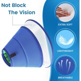 Hondenkraag beschermkraag zacht ademend verstelbaar lichtgewicht tegen likken Maat 8 Blauw