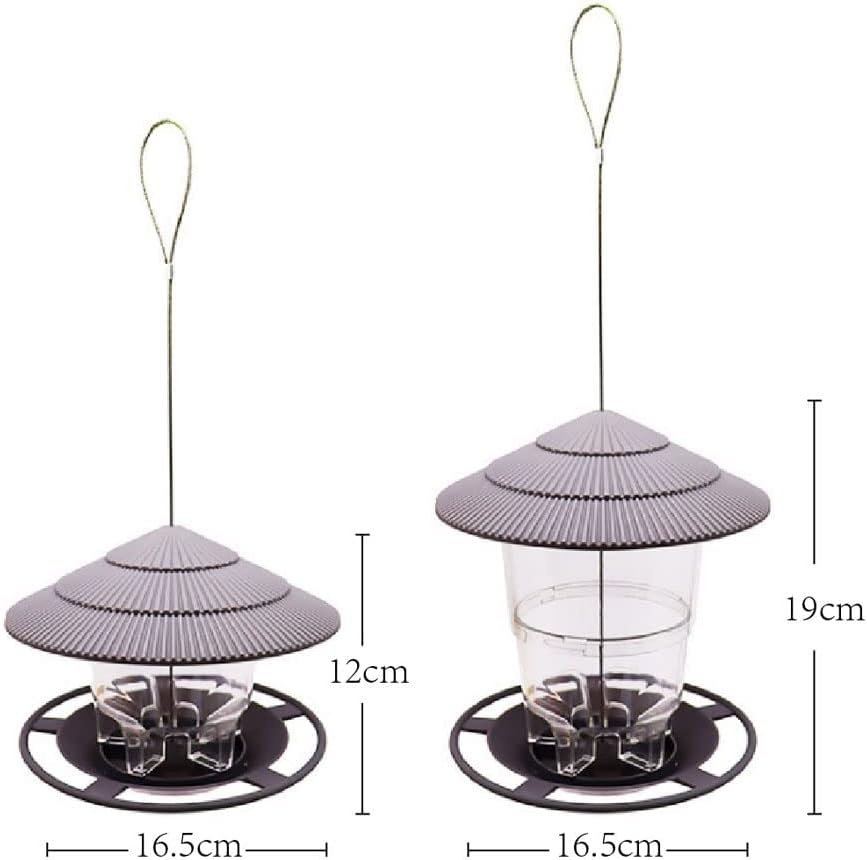 Vogelvoederhuisje om op te hangen, weerbestendig, 820ml, PP+PS, transparant voerreservoir voor tuinvogels