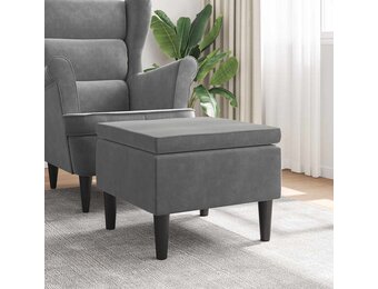 VidaXL Fluweel Kruk Donkergrijs - 56% Korting