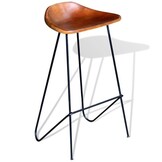 2x VidaXL Barstoelen Echt Leer Zwart/Bruin - 76% Korting!