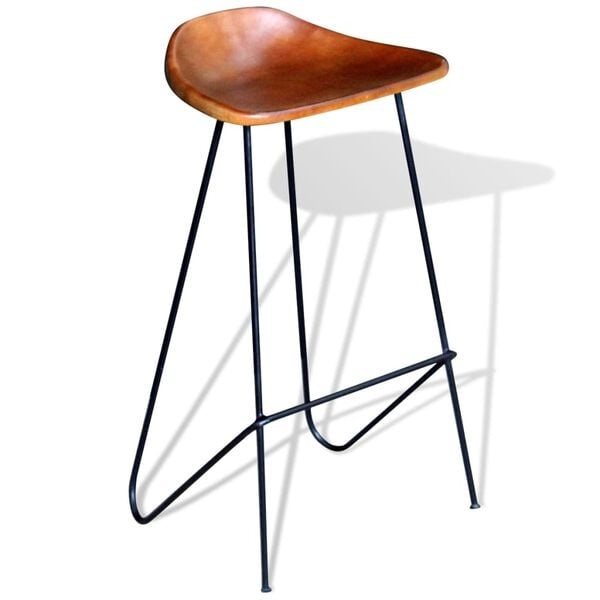 2x VidaXL Barstoelen Echt Leer Zwart/Bruin - 76% Korting!