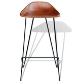 2x VidaXL Barstoelen Echt Leer Zwart/Bruin - 76% Korting!