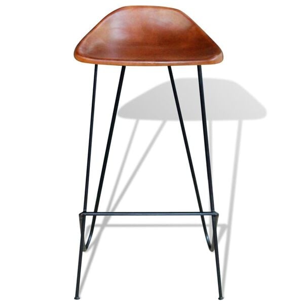 2x VidaXL Barstoelen Echt Leer Zwart/Bruin - 76% Korting!