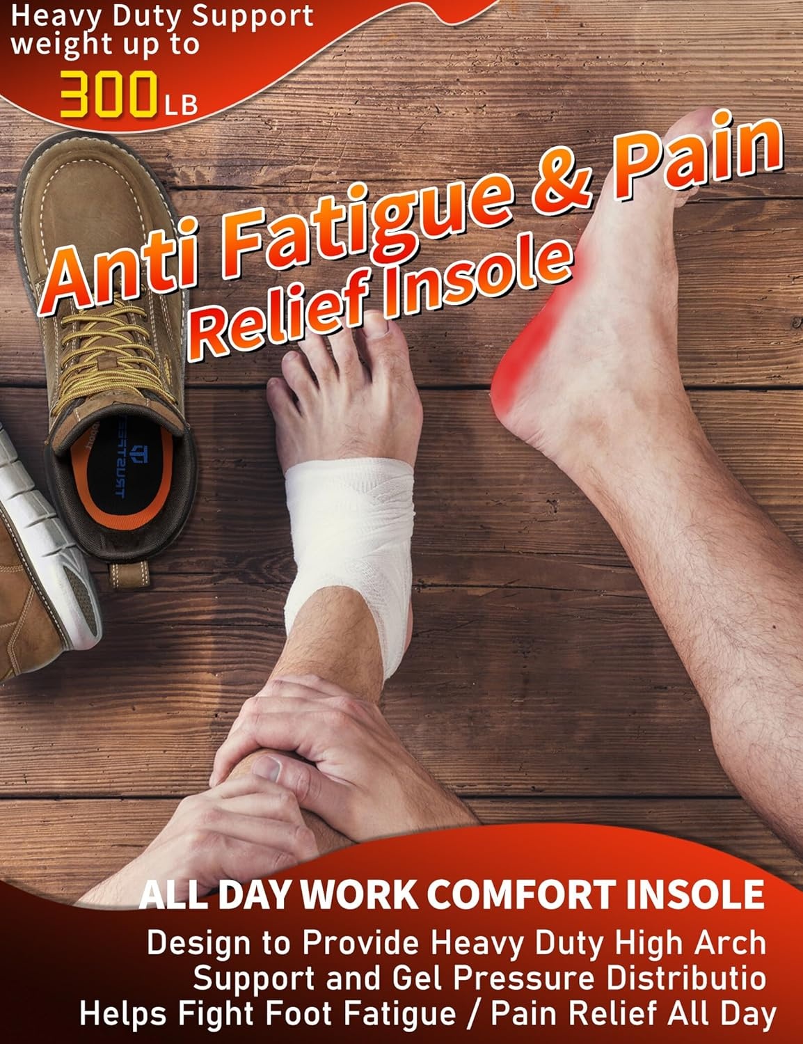 Orthopedische Werkinlegzolen Boogondersteuning tegen Vermoeidheid & Fasciitis Plantaris, Dames & Heren, Hele Dag Staan, Maat XS (36-38 EU)