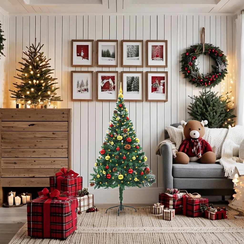 VidaXL Kunstkerstboom met Verlichting & Kerstballen 150cm - 45% Korting!