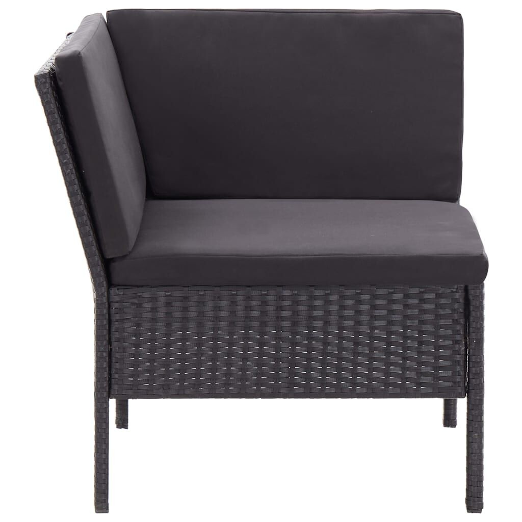 vidaXL Loungeset Zwart Poly Rattan (3-delig) - 67% Korting!