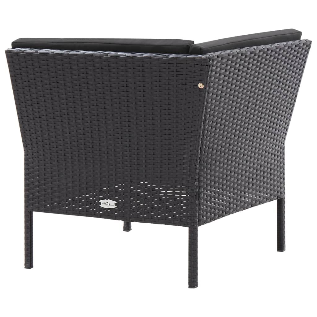 vidaXL Loungeset Zwart Poly Rattan (3-delig) - 67% Korting!