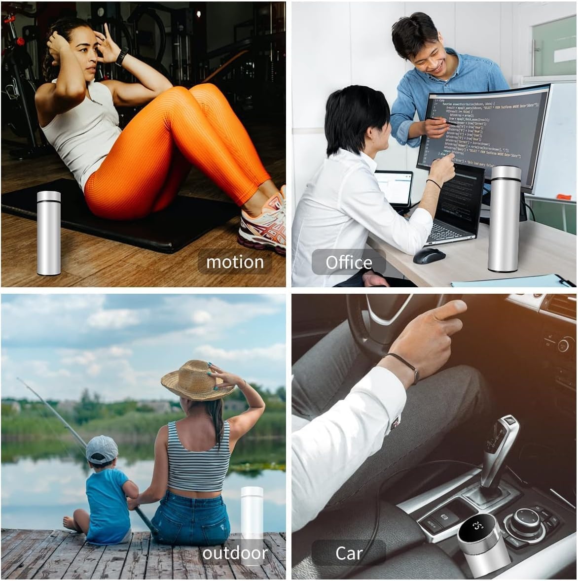 Slimme Thermosfles 450ml LCD Rood - 50% Korting