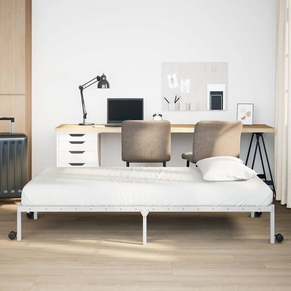 vidaXL Opvouwbaar Bedframe Staal Wit 80x200 cm - 51% Korting!