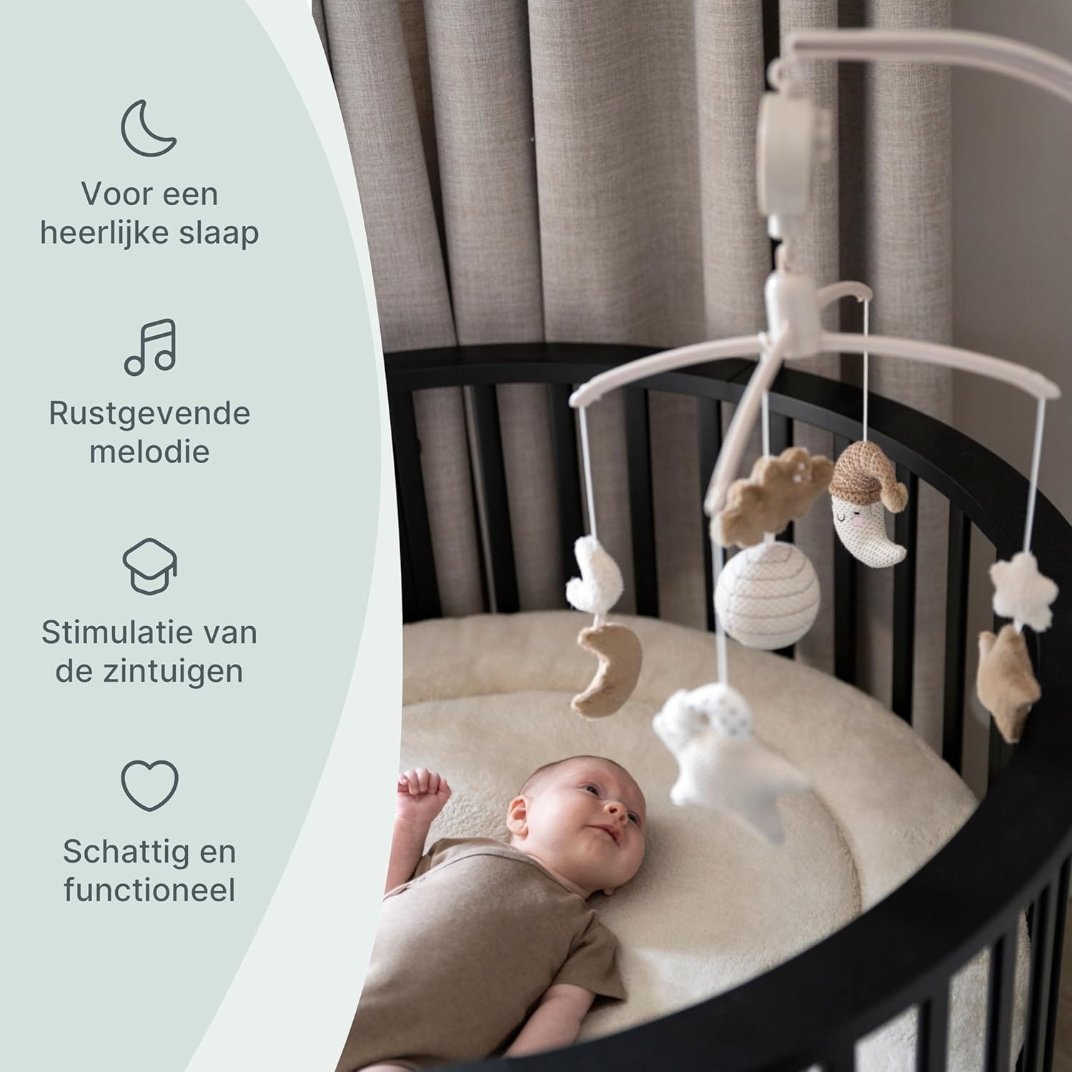 Muziekmobiel Baby's Only (40% Korting) - Gebreid - Clay/Warm Linen