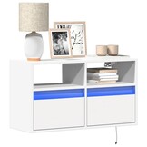 Tv-wandmeubel met LED-verlichting 80x31x45 cm Wit - 56% Korting!