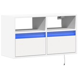 Tv-wandmeubel met LED-verlichting 80x31x45 cm Wit - 56% Korting!
