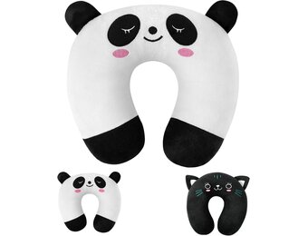 Nekkussen Traagschuim U-vormig - Wit Panda - 38% Korting!