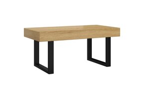 vidaXL Salontafel MDF/Ijzer - Lichtbruin/Zwart - 62% Korting