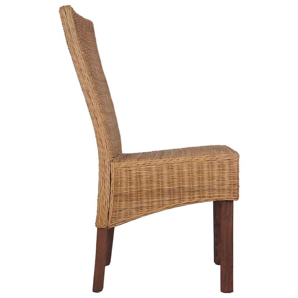 vidaXL Eetkamerstoelen 2x Natuurlijk Rattan Bruin - 52% Korting!