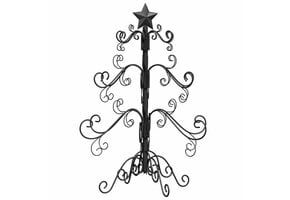 Metalen Kerstboom met Standaard - Zwart (60cm) - Nu 61% Korting!