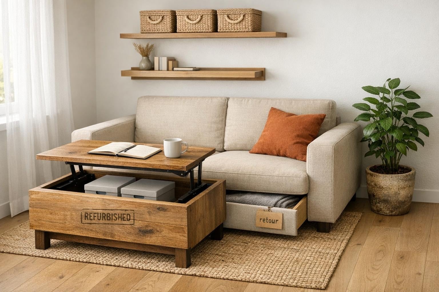 Kleine woonkamer inrichten met retourmeubels: 7 praktische tips