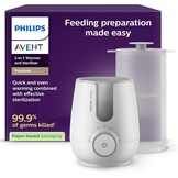 Philips Avent Premium 2-in-1 verwarmer & sterilisator - met waterbadtechnologie volgens ziekenhuisnormen, slimme temperatuursensor, voorkomen van hete plekken, SCF359/00