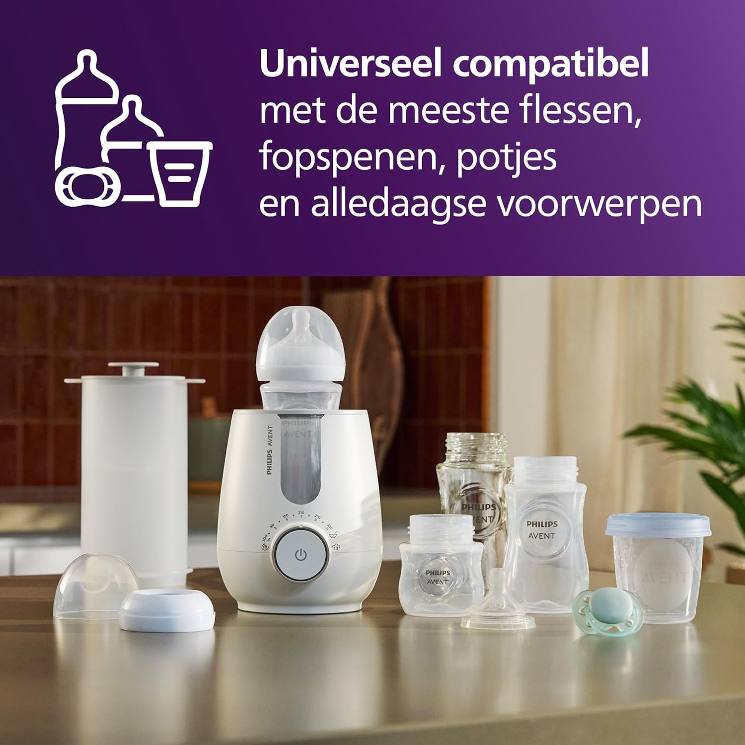 Philips Avent Premium 2-in-1 verwarmer & sterilisator - met waterbadtechnologie volgens ziekenhuisnormen, slimme temperatuursensor, voorkomen van hete plekken, SCF359/00