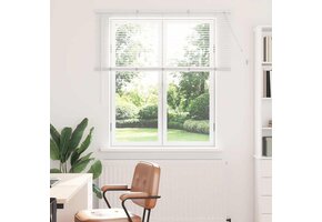 vidaXL Raamblind met Gordijnen, Wit Aluminium - 83% Korting