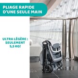Chicco We kinderwagen, opvouwbaar, ultralicht, van 0 maanden tot 22 kg, kantelbaar, met slaappositie, gevoerde schouderbanden, compacte sluiting, bekleding en regenbescherming, zwart